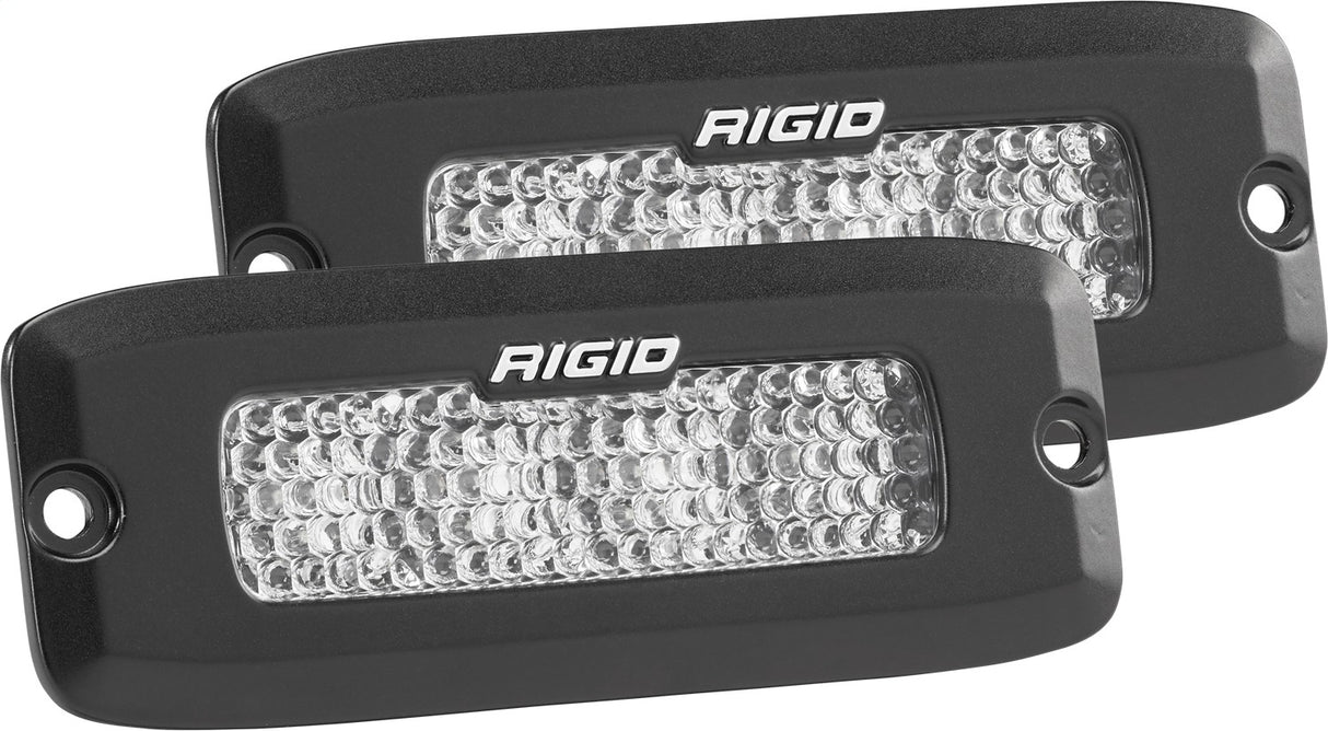 RIGID Industries - 925513 SR-Q Series PRO, Flood Diffused, Flush Mount, Black Housing, Pair
