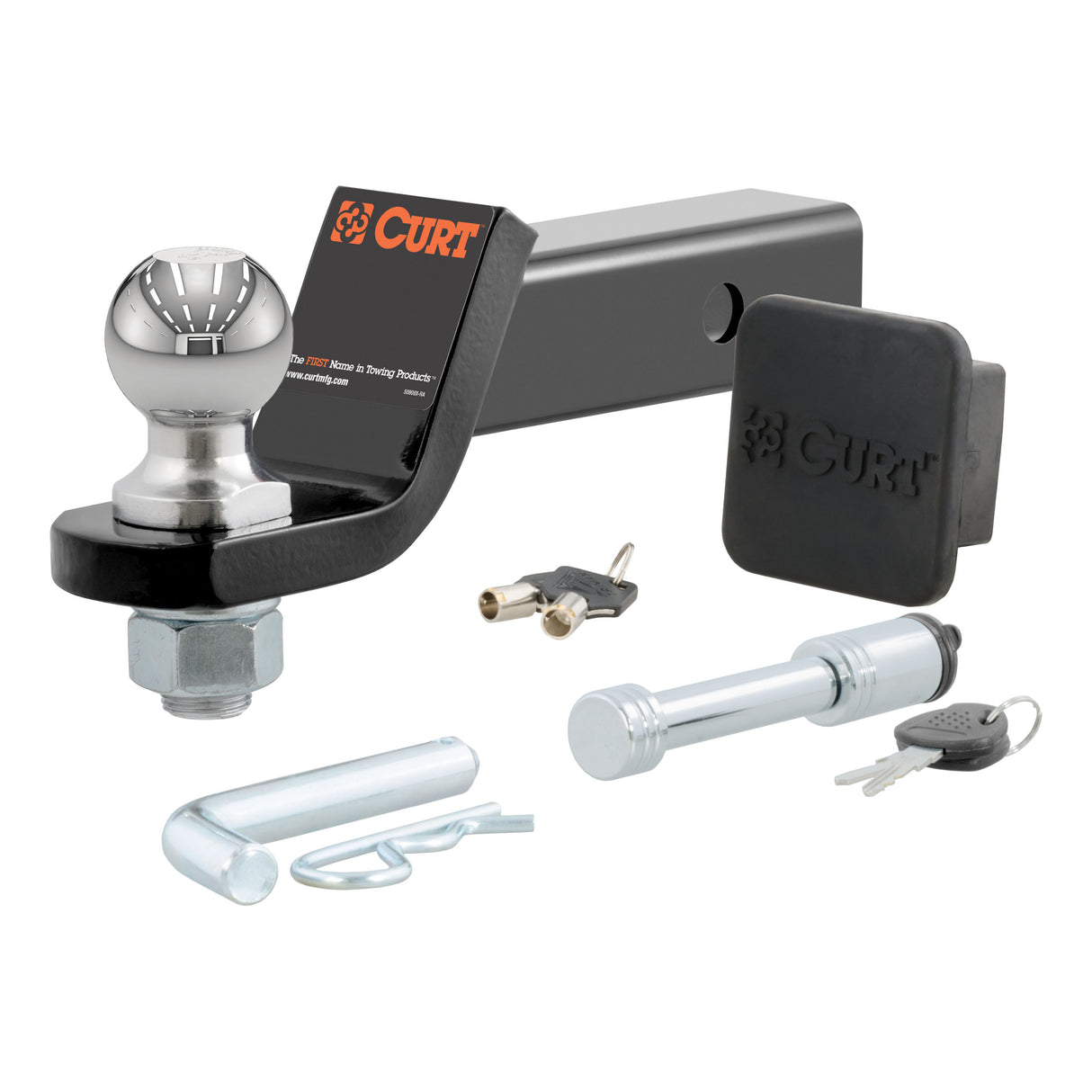 Curt - Towing Starter Kit with 2" Ball (2" Shank, 7,500 lbs, 2" Drop) - 45534