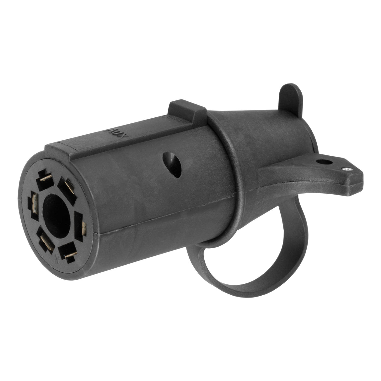 Curt - Adapter with Tester (7-Way RV Blade to 6-Round Trailer, Center Pin Auxiliary) - 57255