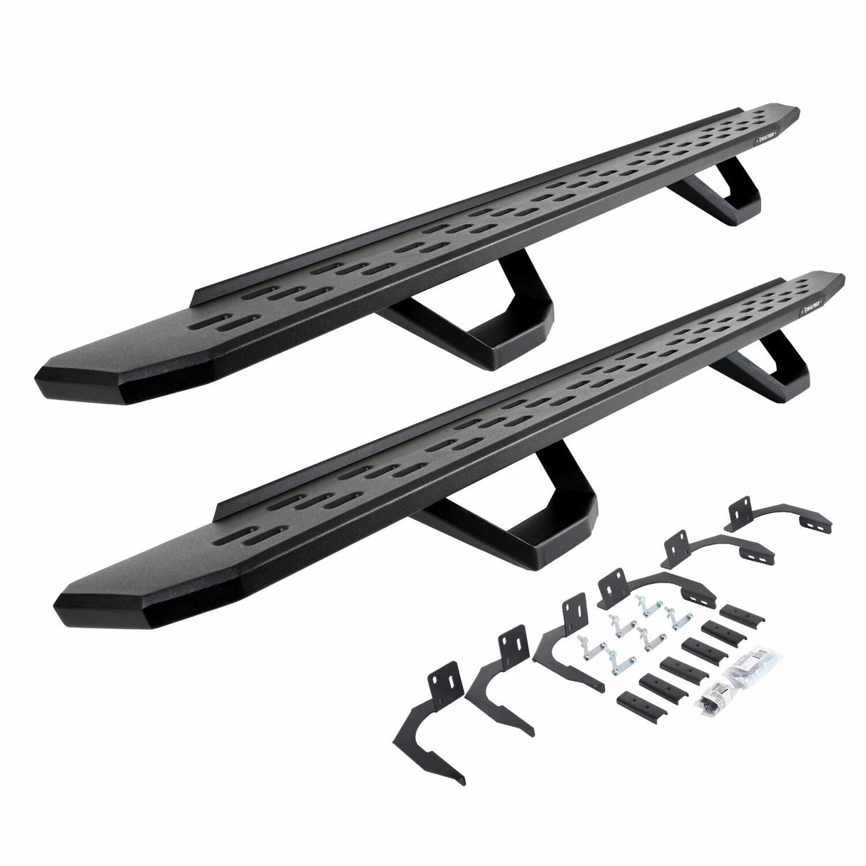 Go Rhino 6961068720PC - RB30 Running Boards with Mounting Brackets & 2 Pairs of Drops Steps Kit - Textured Black