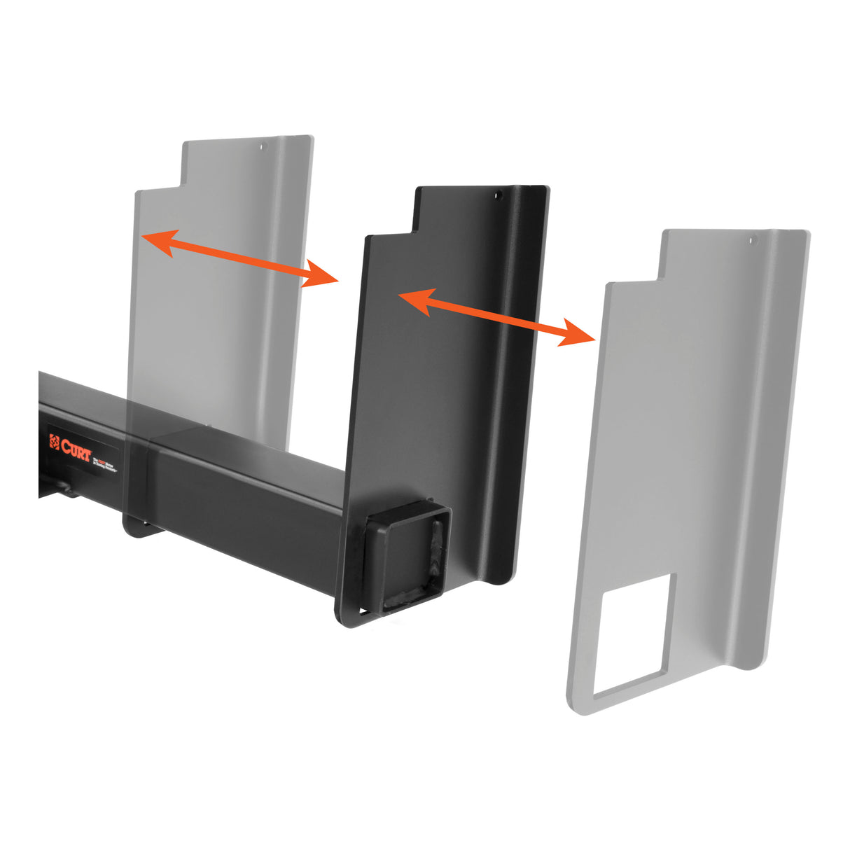 Curt - Universal Weld-On Trailer Hitch, 2" Receiver (18" to 43" Frames, 11-1/2" Drop) - 15902