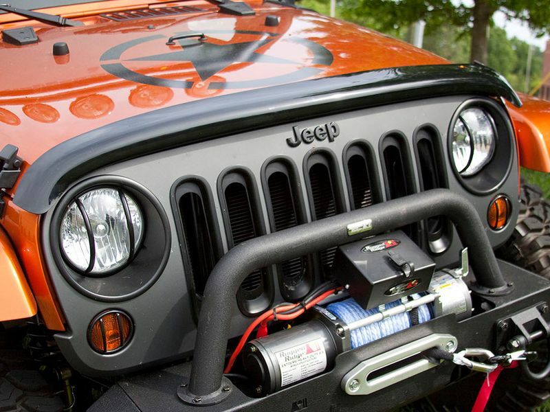 Rugged Ridge - Bug Deflector, Smoke; 87-06 Jeep Wrangler YJ/TJ - 11350.01