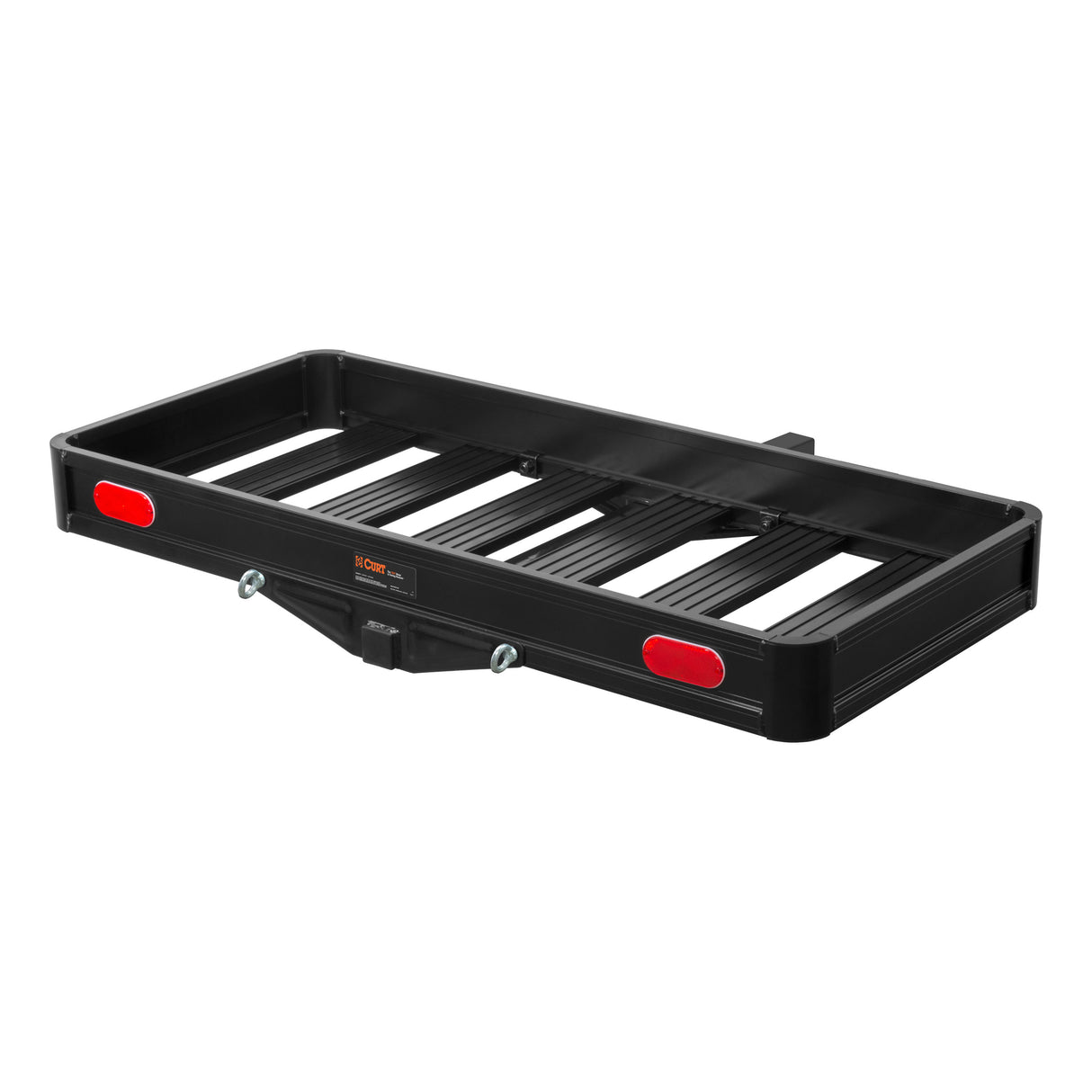 Curt - 49" x 22" Black Aluminum Basket Cargo Carrier (Fixed 2" Shank, 500 lbs.) - 18113