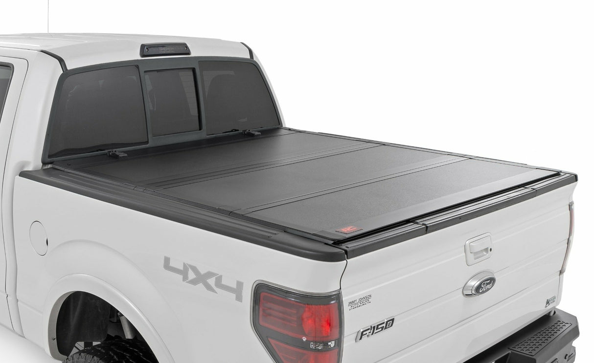 Rough Country - Hard Tri-Fold Flip Up Bed Cover - 6'7" Bed - Ford F-150 (04-14) - 49214650