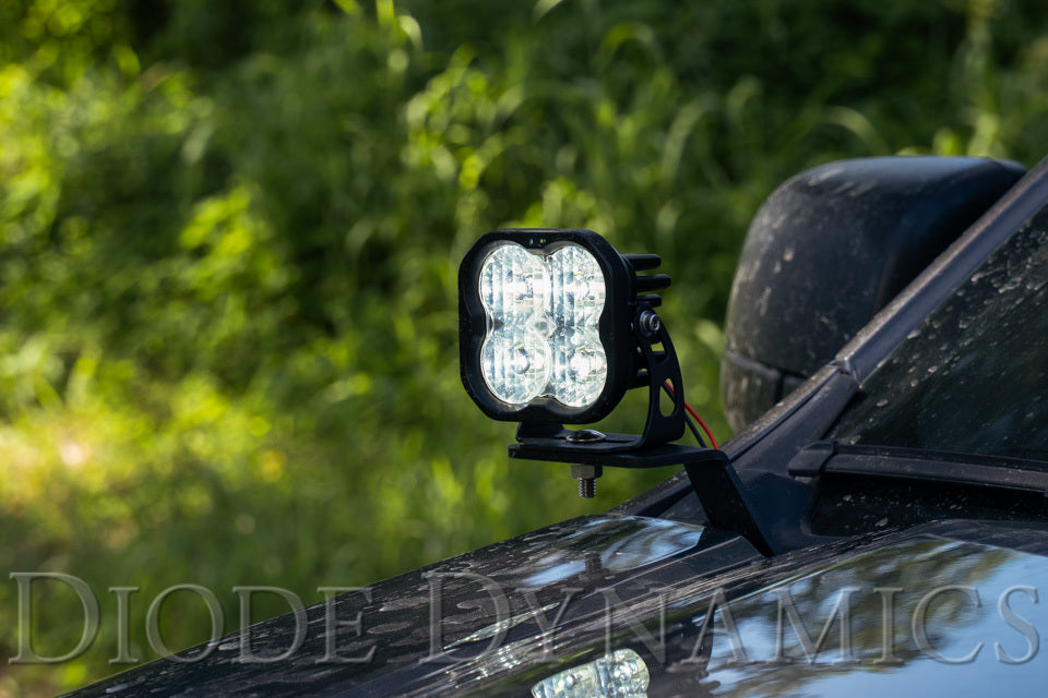 Diode Dynamics DD6589 Allows you to mount two Stage Series 2" LED Pods above the hood.