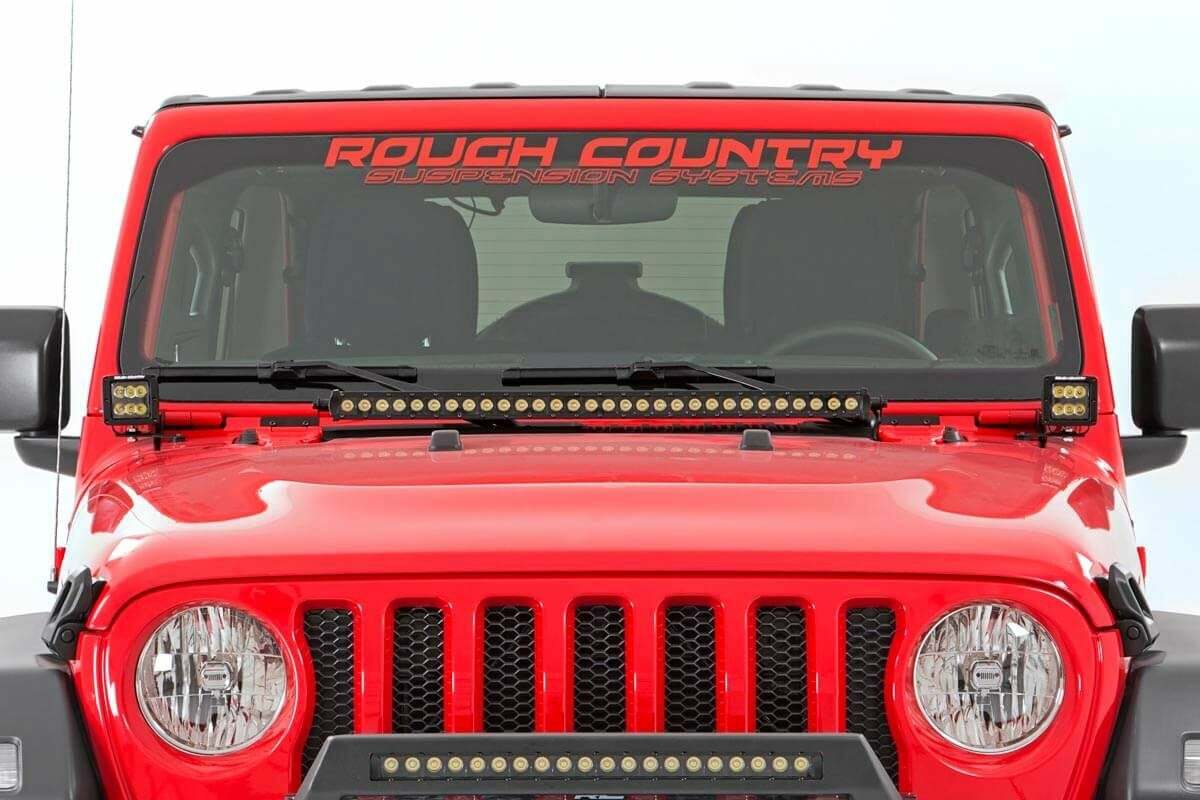 Rough Country - Jeep 30-inch LED Hood Kit (18-21 Wrangler JL, 20-21 Gladiator JT - Black-Series) - 70054