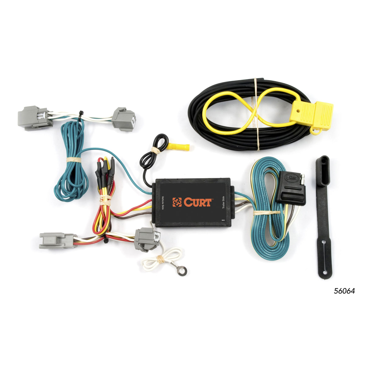 Curt - Custom Wiring, 4-Way Flat Output, Select Lincoln MKS, Ford Fiesta Hatchback - 56064