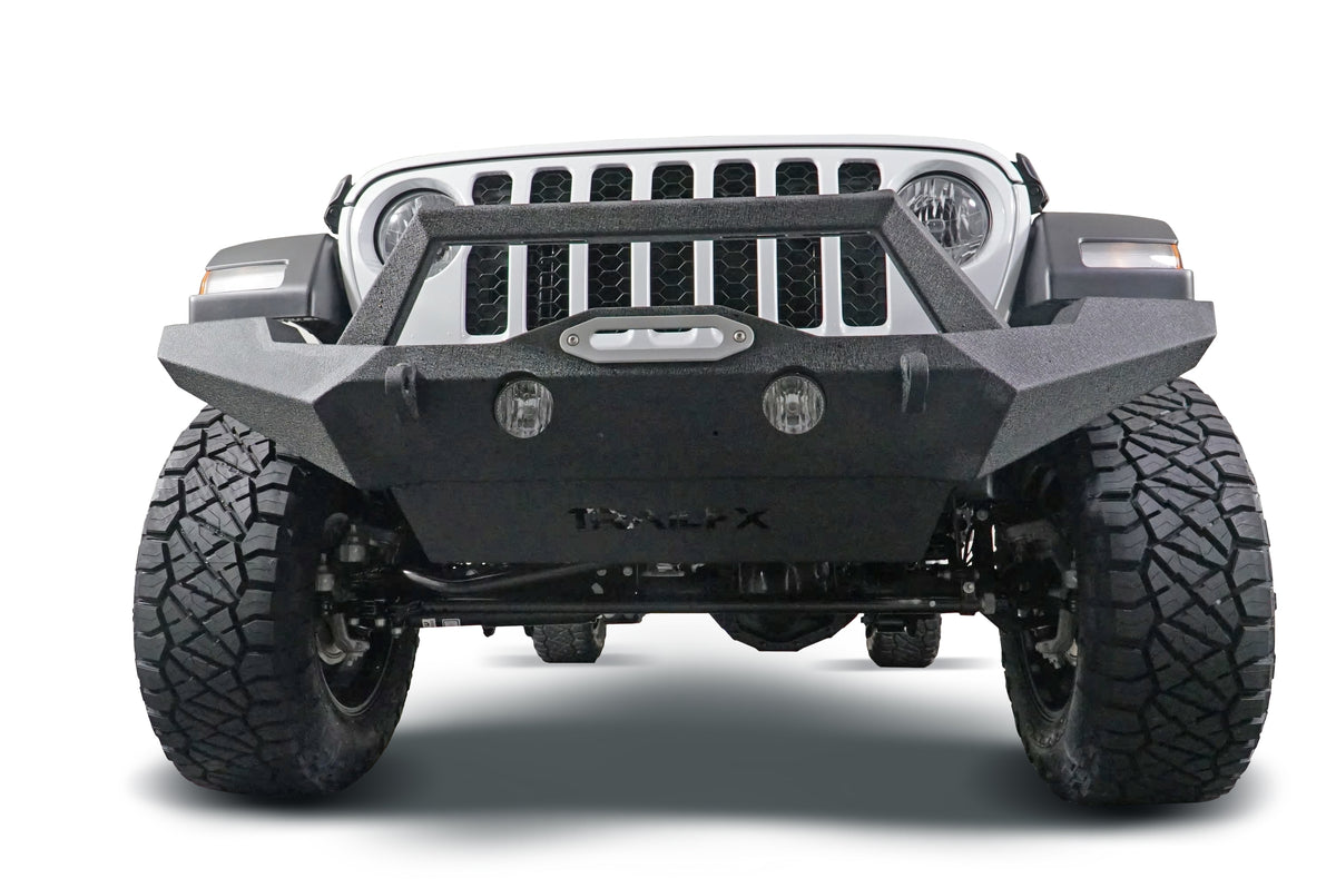 TrailFx - Full Width Front Bumper with Skid Plate and Winch Mount For Jeep Wrangler JL/Gladiator (JL07T)