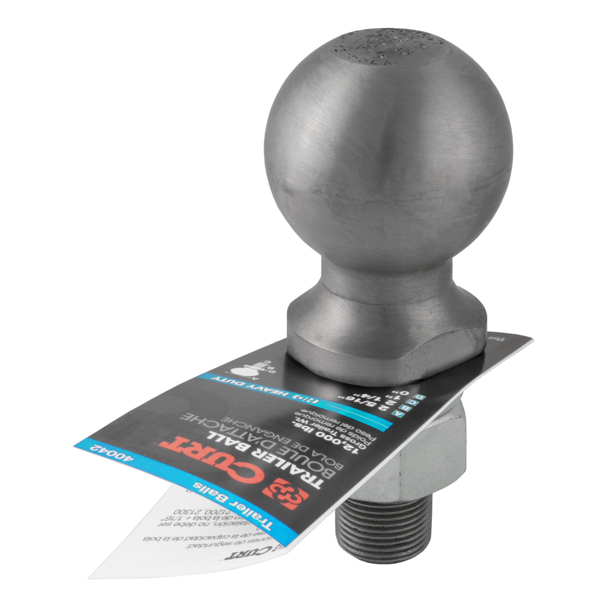 Curt - 2-5/16" Trailer Ball (1" x 2-1/4" Shank, 12,000 lbs., Raw Steel) - 40042