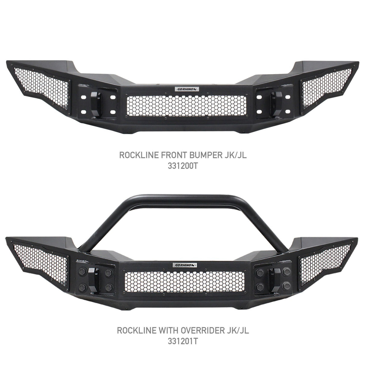 Go Rhino 331200T Rockline Winch-Ready Full Width Bumper For Jeep