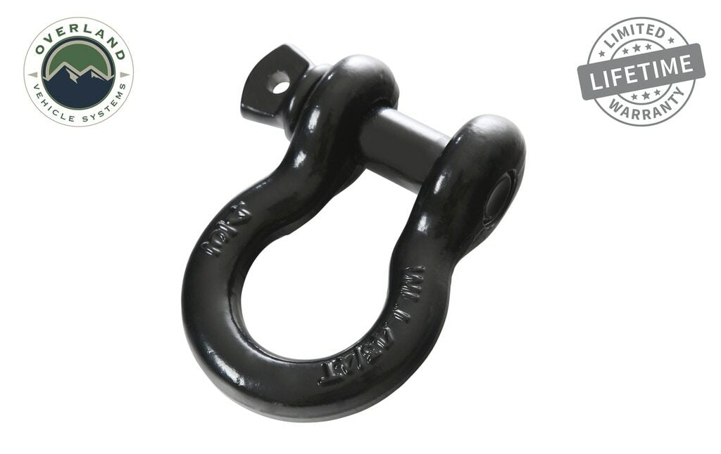 Overland Vehicle Systems - Recovery Shackle 19019901 3/4 4.75 Ton Black - 19019901