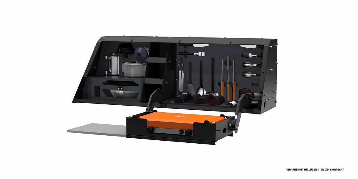 RSI SmartCap - Camp Kitchen Mid-Size EVO EVOa and EVOc Applications 5 Foot or 6 Foot Bed Right Side Mount SmartCap(R) Fits all mid-size EVO Series Caps - SA0814