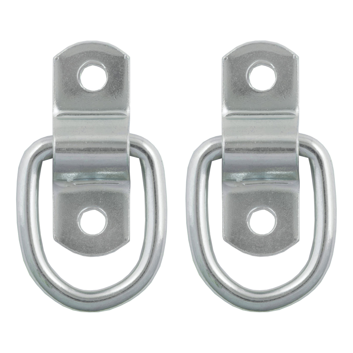 Curt - 1" x 1-1/4" Surface-Mounted Tie-Down D-Rings (1,200 lbs, Clear Zinc, 2-Pack) - 83731