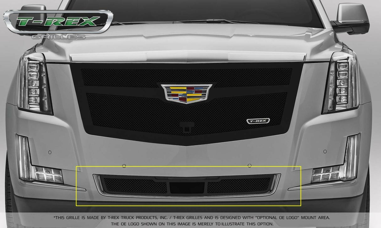 T-Rex Grilles - 1 Pc Small Mesh Mild Steel Upper Class Bumper Grille Replacement - Only fits 2015i -2019 models with adaptive cruise control - 52189