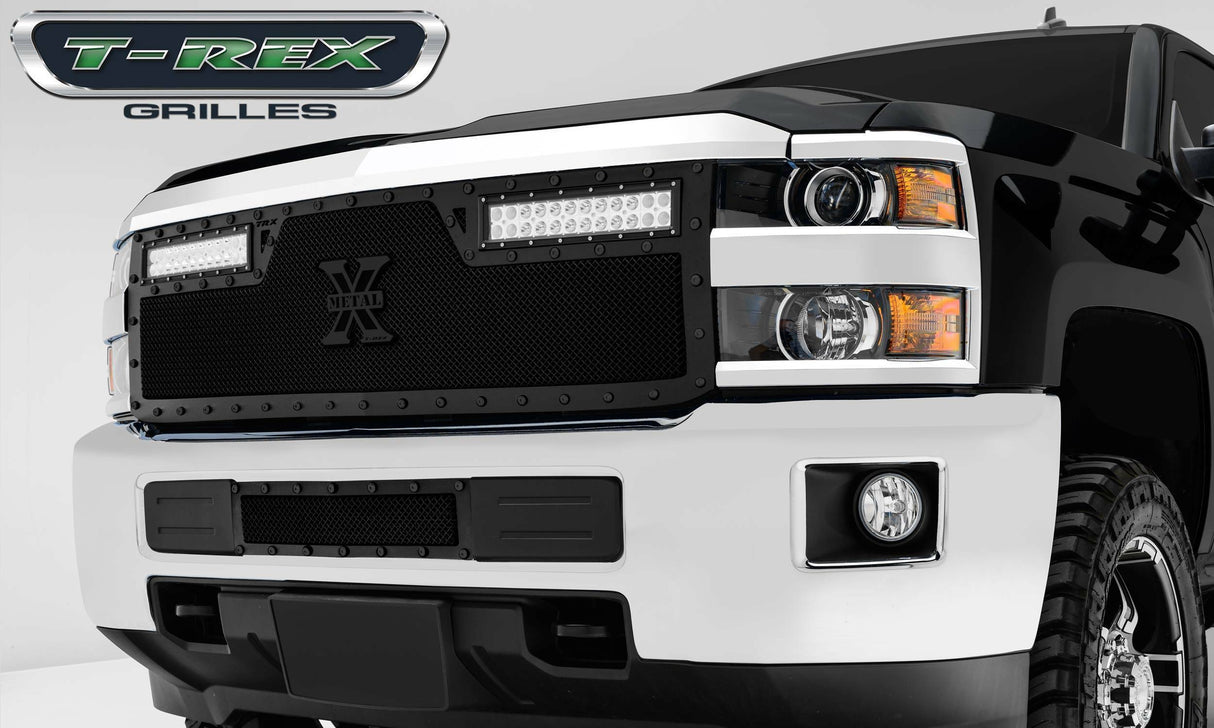 T-Rex Grilles - 1 Pc Small Mesh Mild Steel Stealth Torch Grille Replacement - Includes Universal Wiring Harness - 6311231-BR