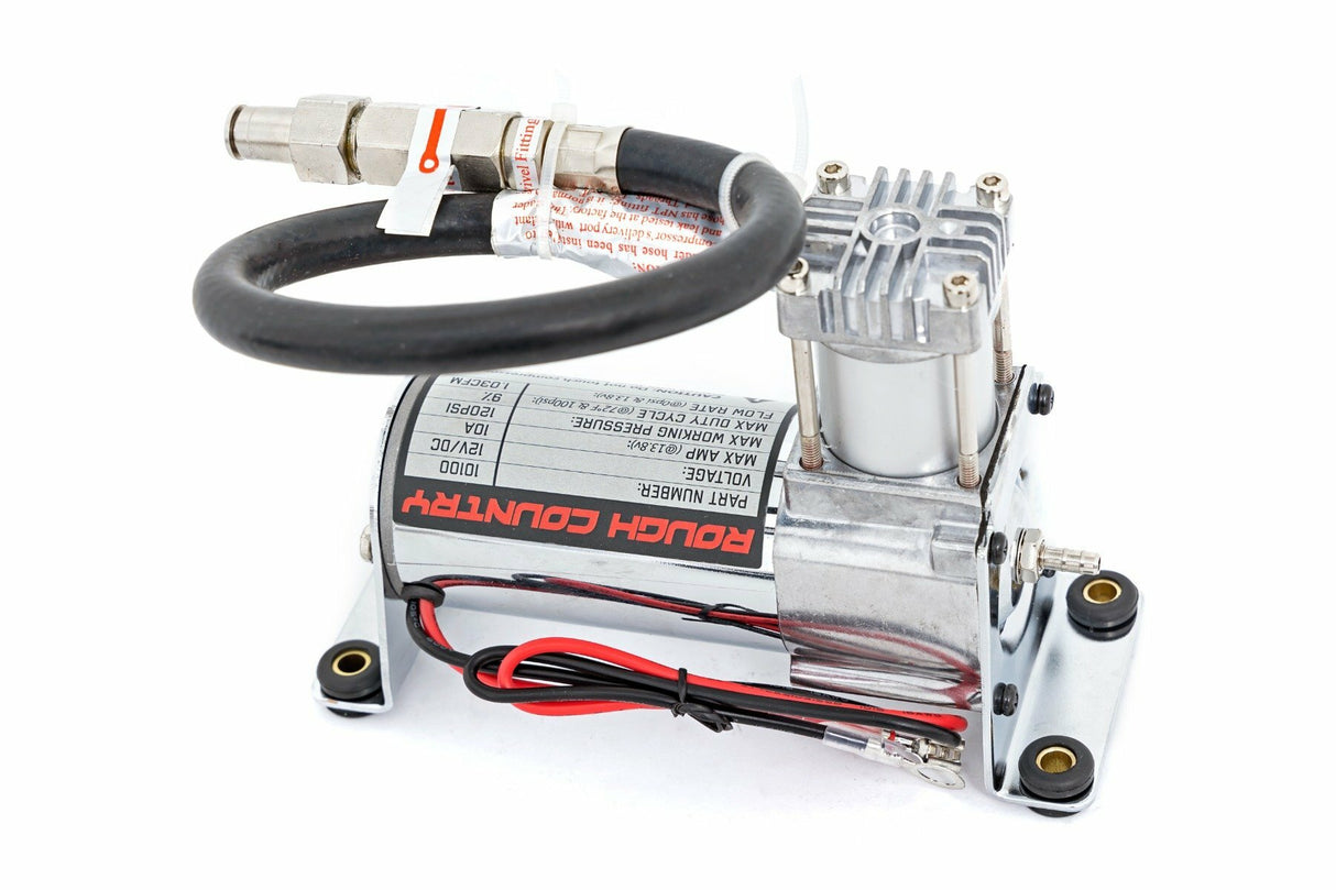 Rough Country 10100 Onboard Air Bag Compressor Kit w/Gauge - 10100