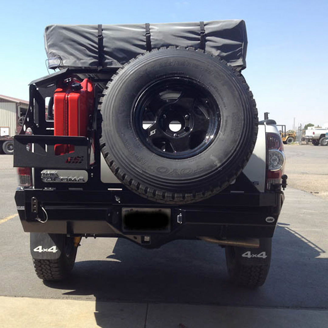 CBI - 2nd Gen Toyota Tacoma Trail Rider 2.0 Swing Arm Bumper / Dual Swing Arm / Straight Tire Carrier / Bare Metal - 200-000-010-041