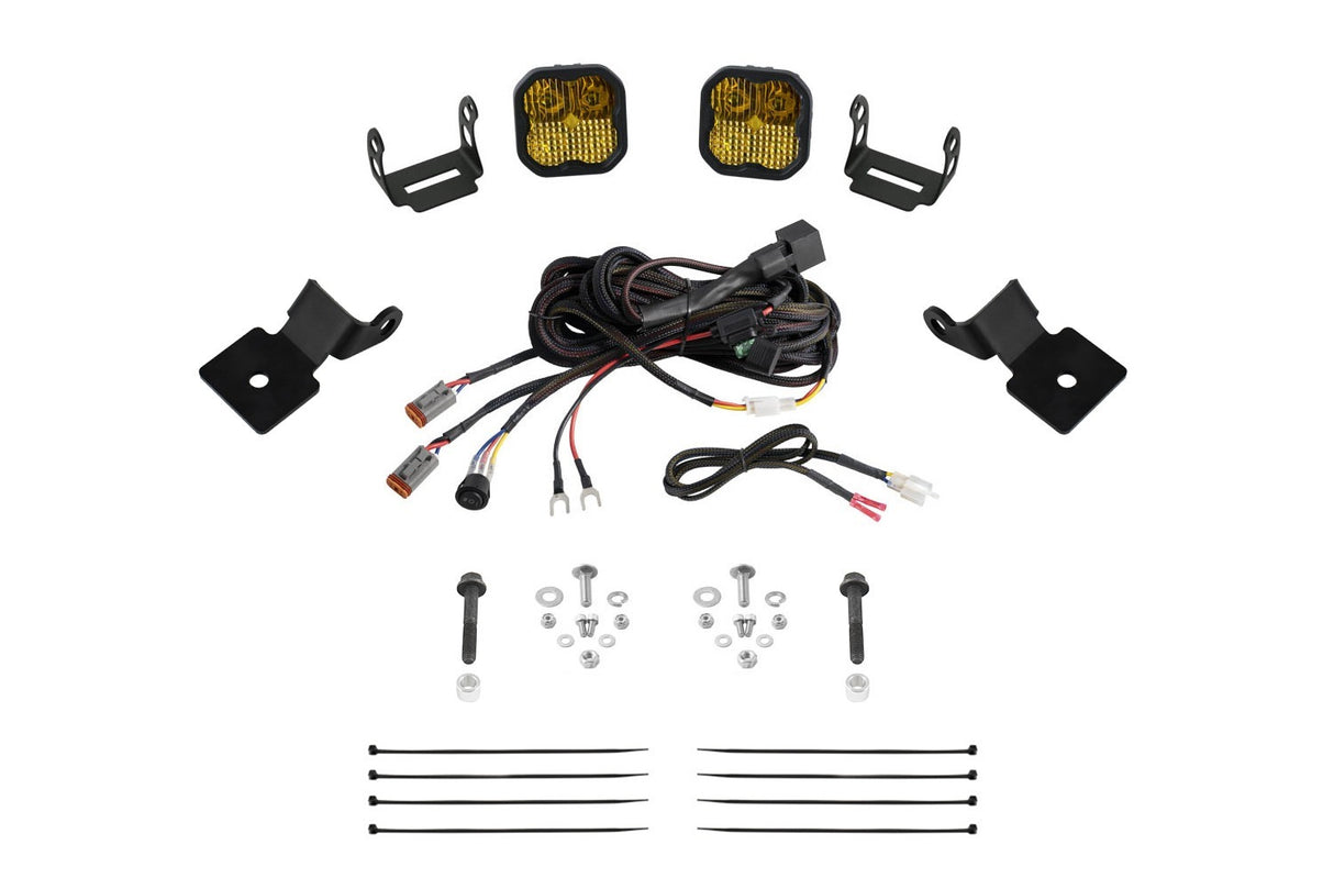 Diode Dynamics - Stage Series SS3 A-Pillar Pod Kit for 2014-2018 Polaris RZR XP, Sport Yellow Combo - DD7847