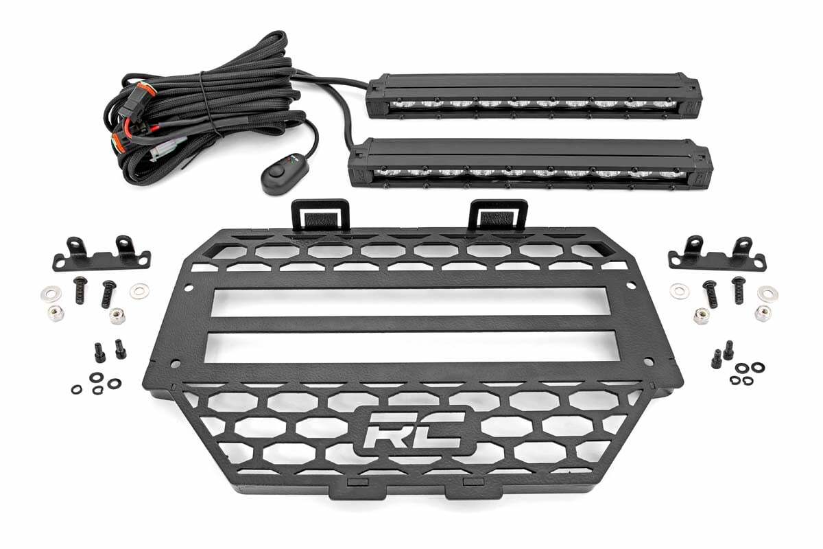 Rough Country - Grille Kit - 10" Black Slimline LED Pair - Polaris RZR XP 1000 - 93041