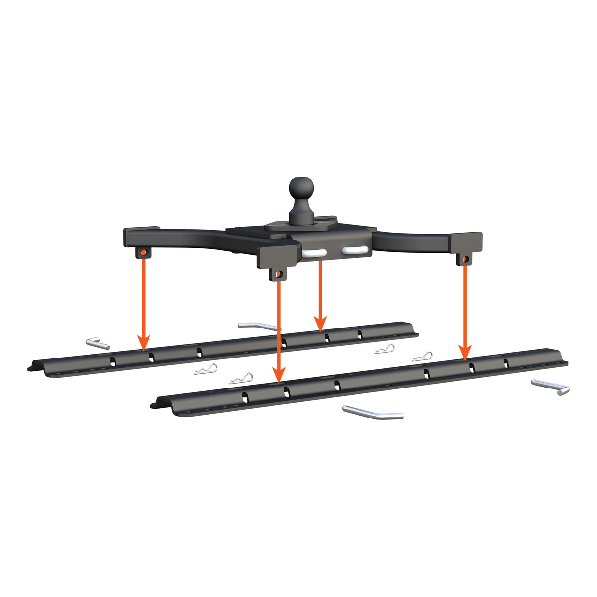 Curt - Spyder 5th Wheel Rail Gooseneck Hitch with 2-5/16" Ball, 25K - 16085