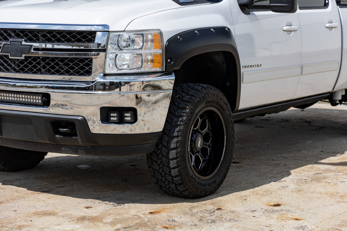 Rough Country - Pocket Fender Flares - 6'7 inch & 8' Bed - 836 Blue Granite - Chevy Silverado 1500/2500HD/3500HD (07-14) - F-C10714B-836
