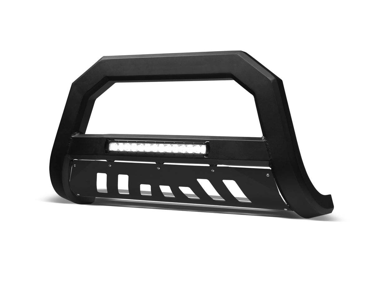 Armordillo 1999-2004 Nissan Pathfinder AR Series Bull Bar W/LED - Matte Black W/Aluminum Skid Plate