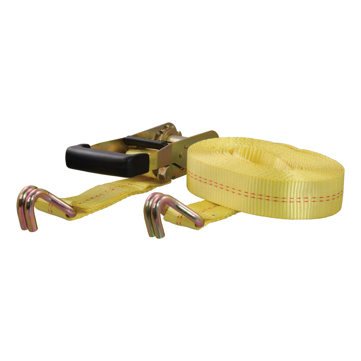 Curt - 27' Yellow Cargo Strap with J-Hooks (3,333 lbs.) - 83047