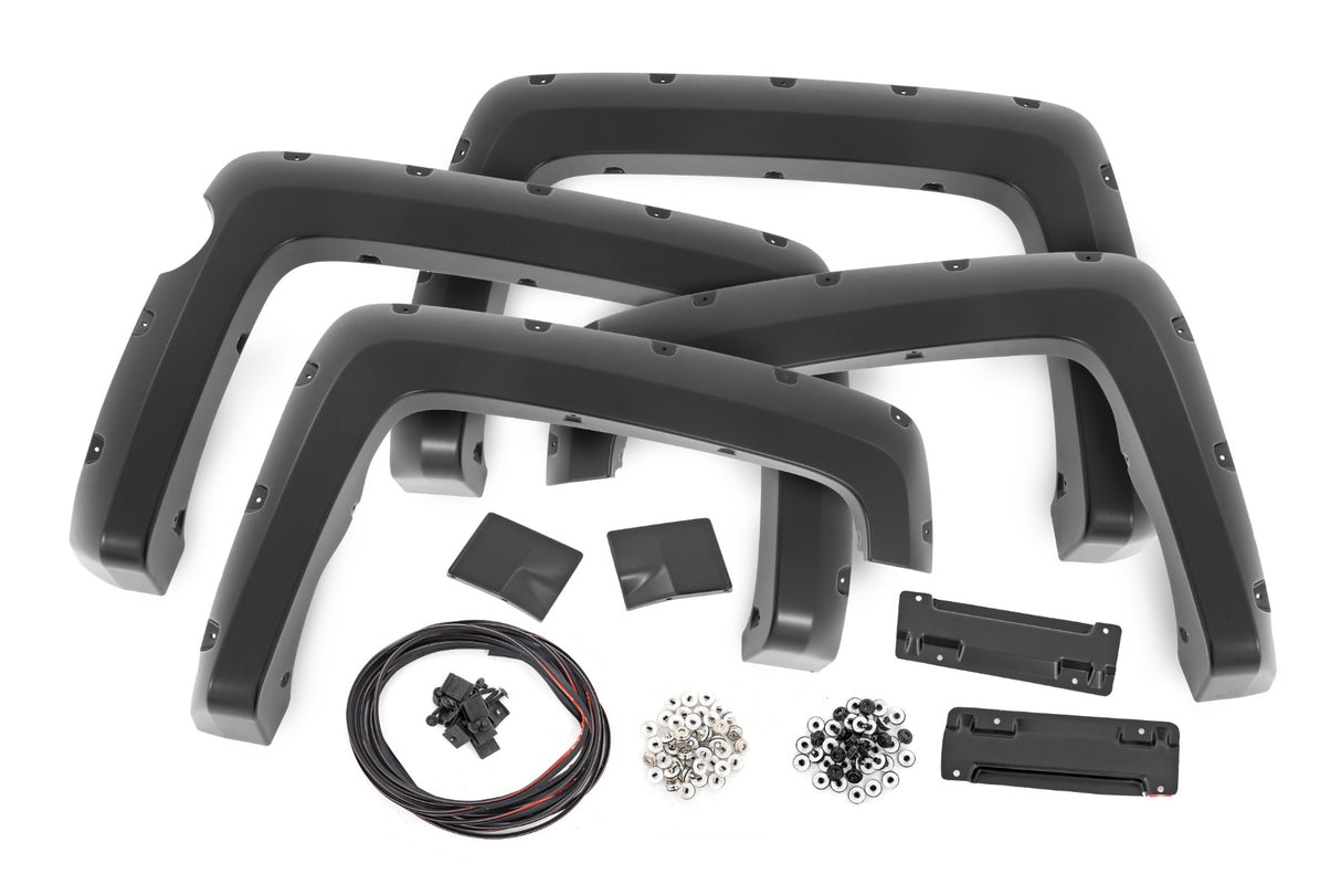 Rough Country - Pocket Fender Flares - 5'9 inch Bed - G9K Satin Steel - Chevy Silverado 1500 (14-18 & Classic) - F-C11413A-G9K