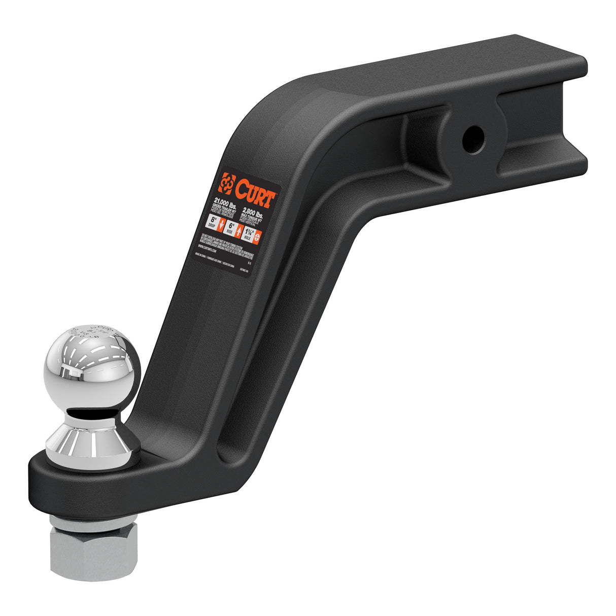 Curt - Loaded Forged Ball Mount with 2-5/16" Ball (3" Shank, 20,000 lbs, 8" Drop) - 45377