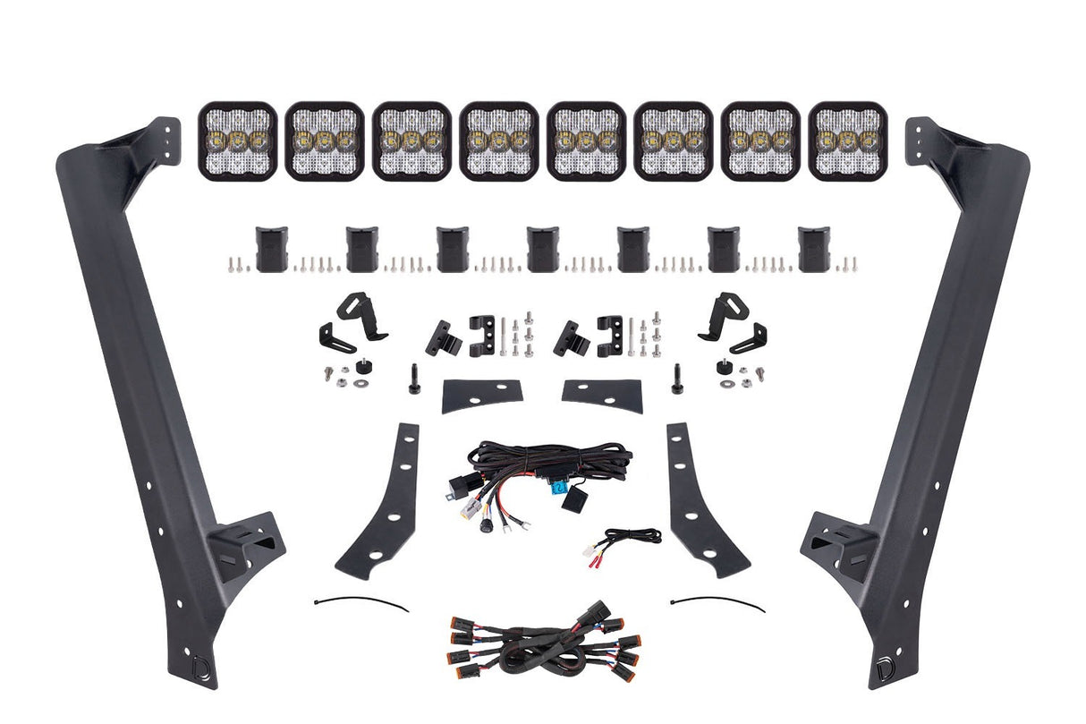 Diode Dynamics - Jeep JK SS5 Pro CrossLink Windshield White Combo Lightbar Kit - DD7266