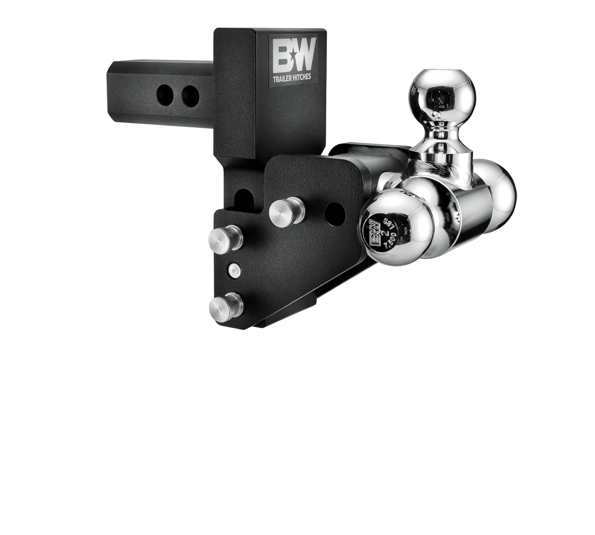 B&W Trailer Hitches - TS10064BMP 2 in Model 7 Blk Tow & Stow Tri Ball for Multi-Pro Tailgate