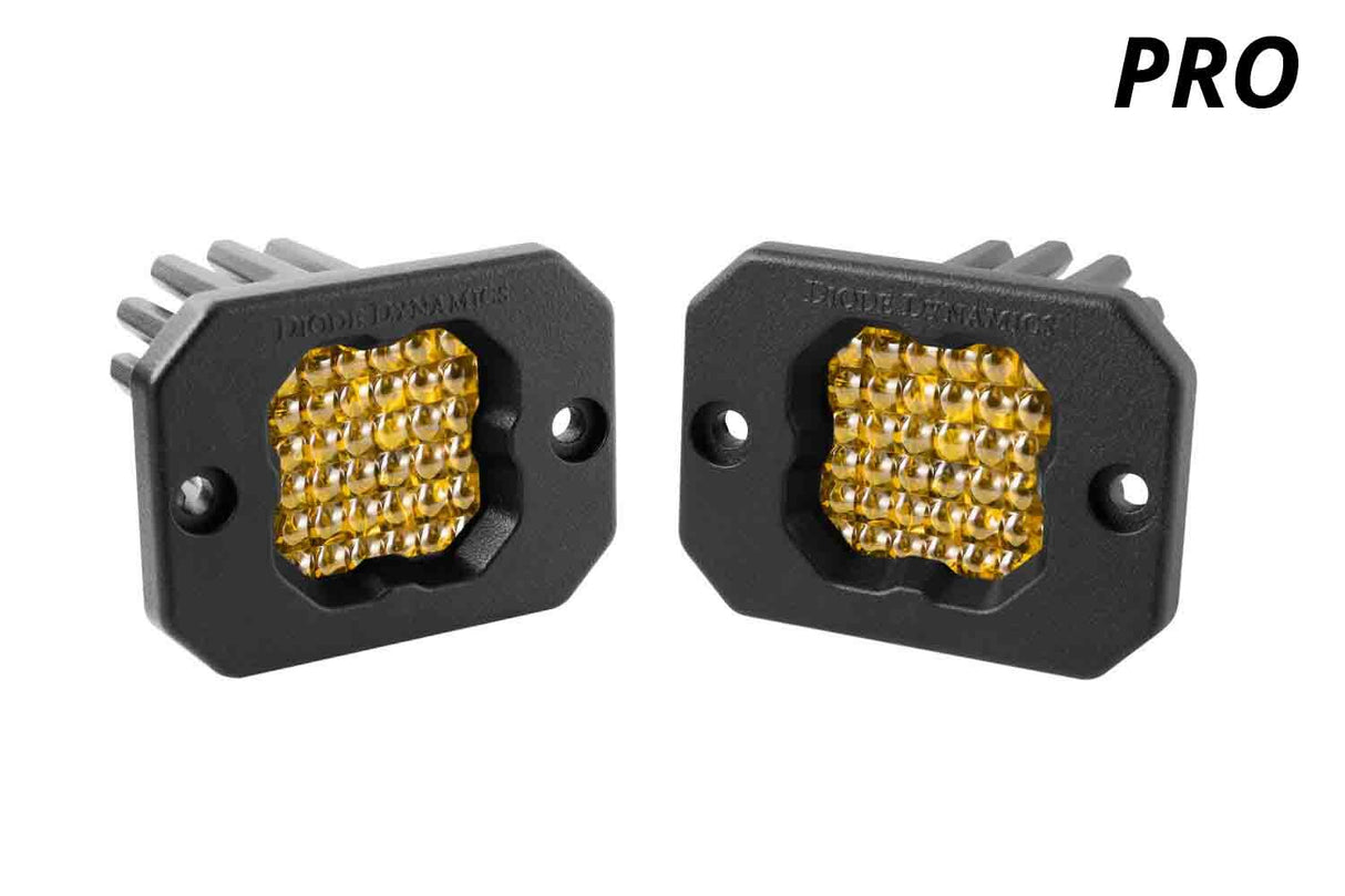 Diode Dynamics - Stage Series C1 LED Pod Pro Yellow Flood Flush ABL (pair) - DD6478P
