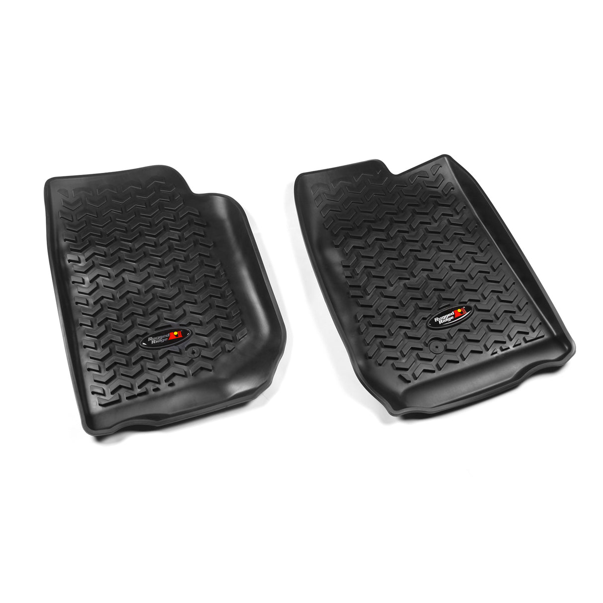 Rugged Ridge - Floor Liners, Front, Black; 07-16 Jeep Wrangler/JKU - 12920.01