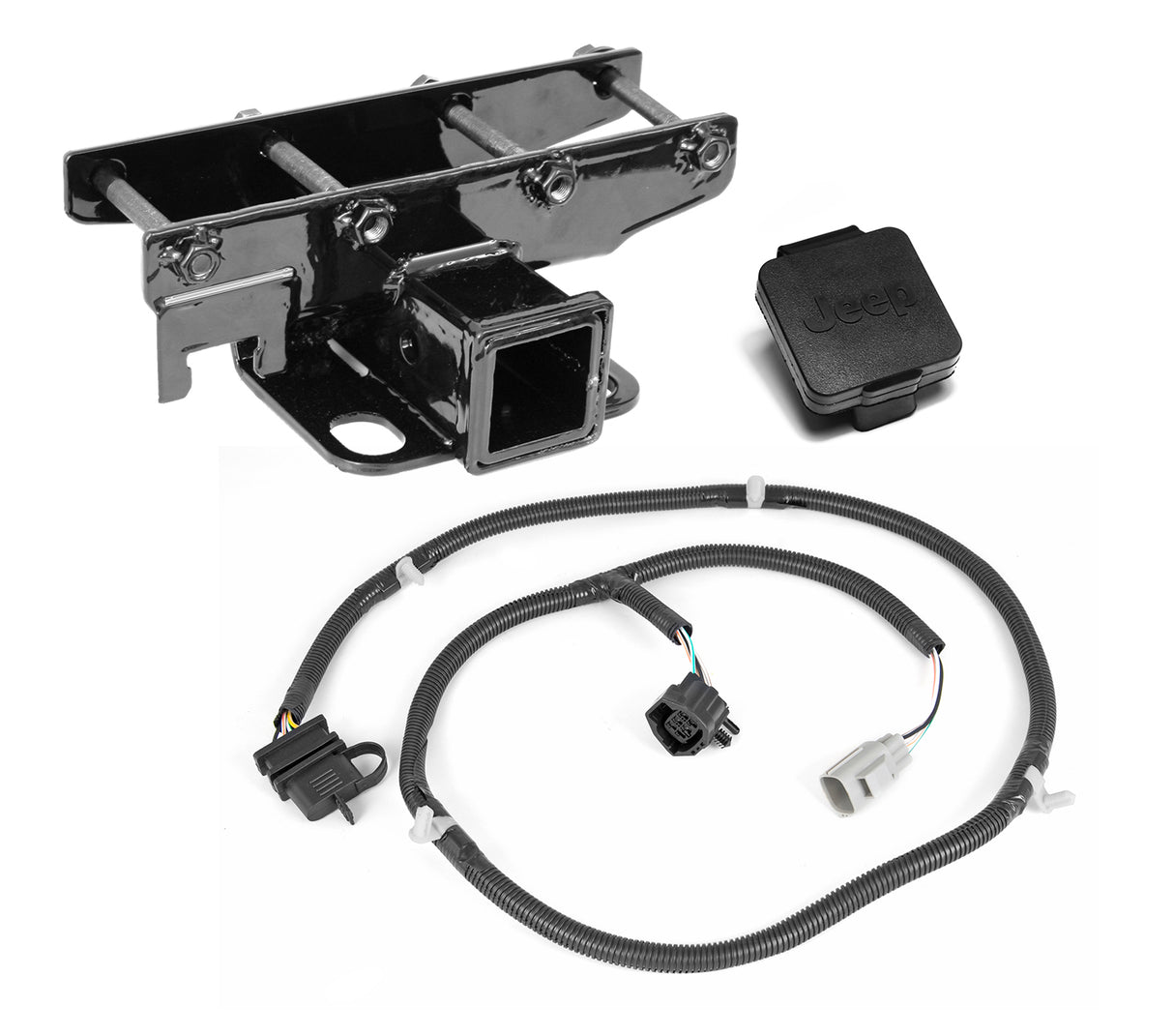 Rugged Ridge - Receiver Hitch Kit, Jeep Logo; 07-16 Jeep Wrangler JK - 11580.52