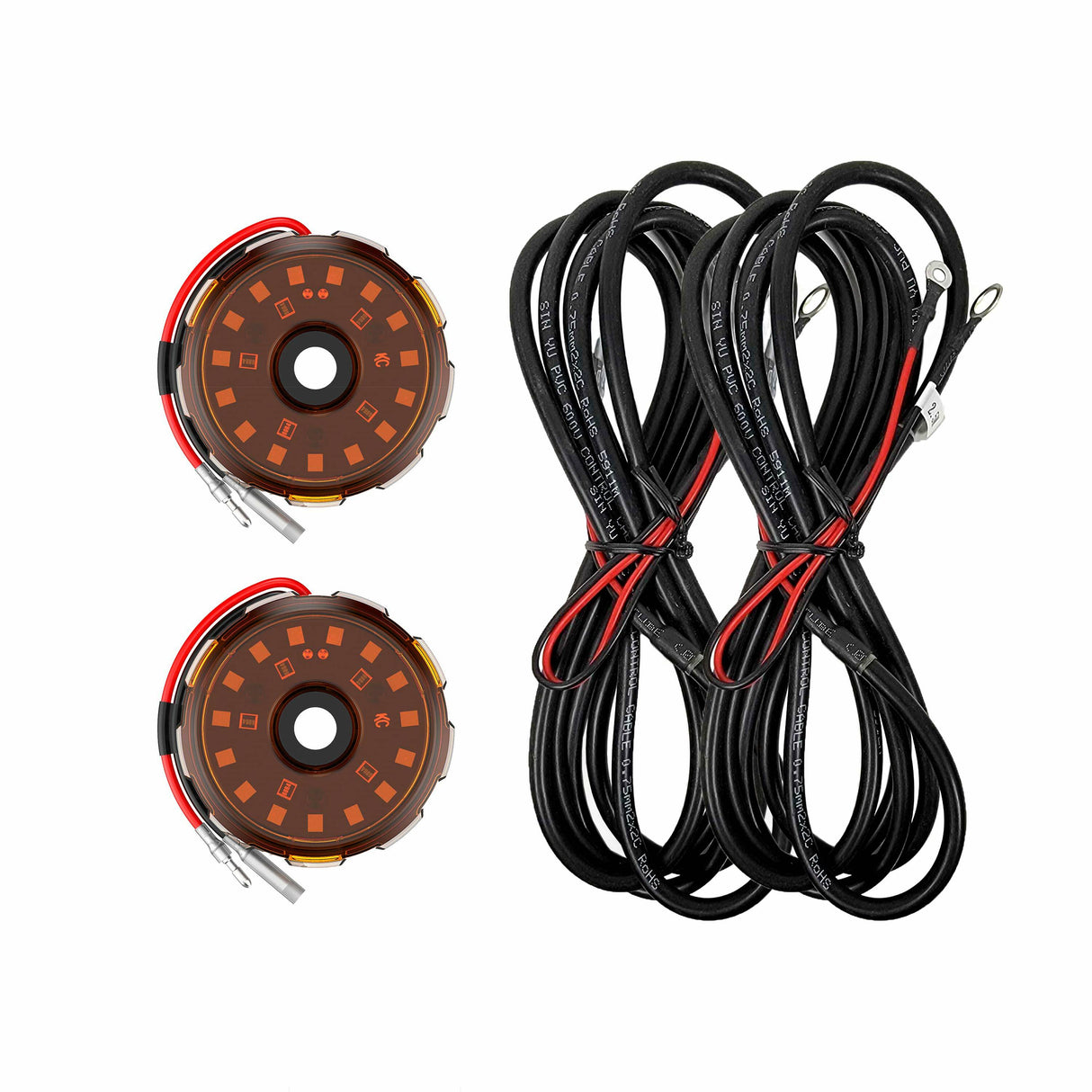 KC HiLiTES 6332 KC Two-Light Add-On Cyclone V2 Kit - Amber - 2.5 Meters Long