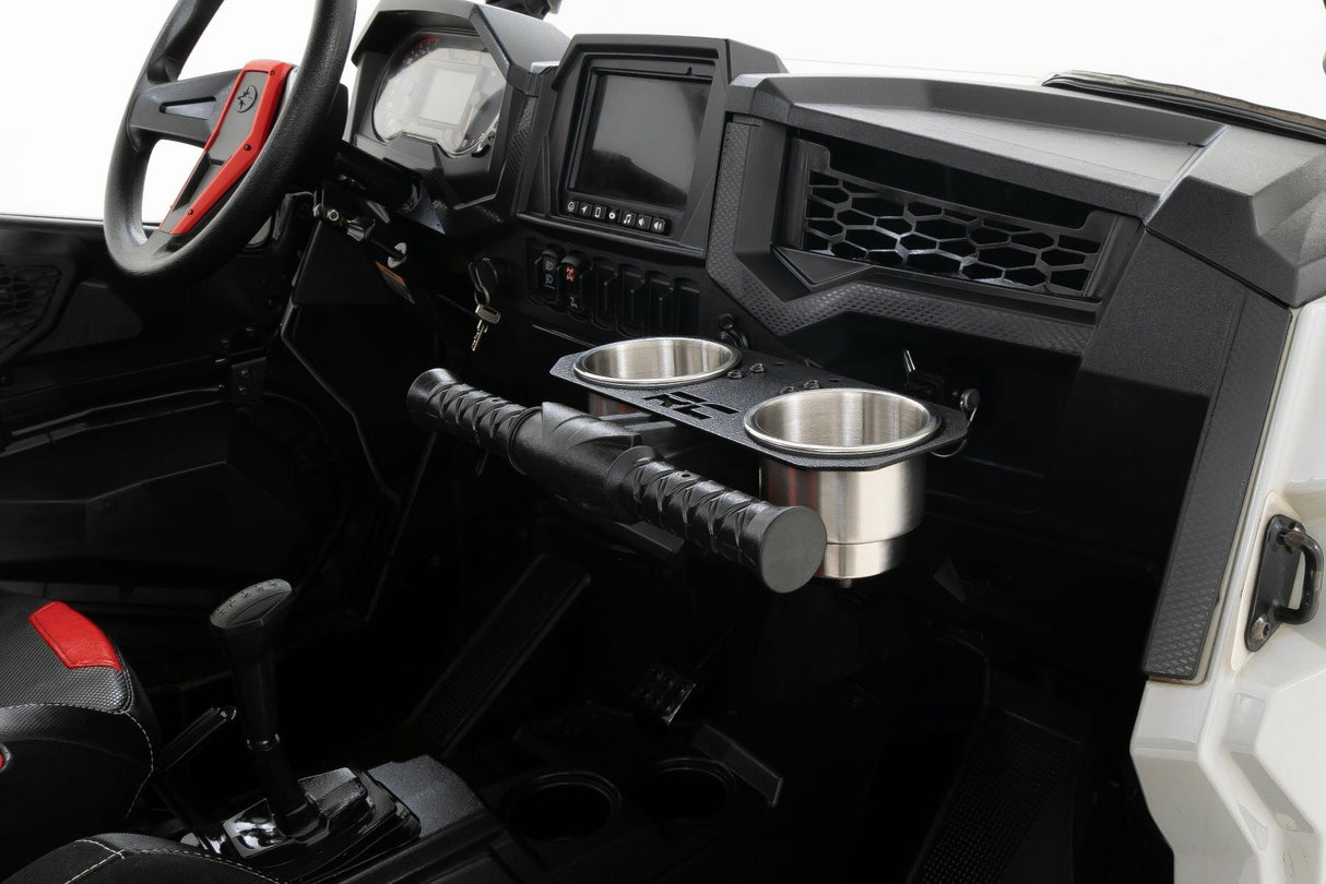 Passenger Grip Handle Dual Cup Holder - Polaris RZR