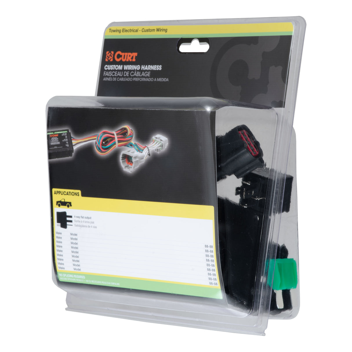 Curt - Custom Wiring Harness, 7-Way RV Blade Output, Select Ford F-150, Heritage, F-250 - 55242