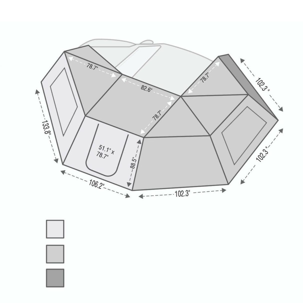 Overland Vehicle Systems - Nomadic Awning 270 for Driver Side Wall 1 270 Awning Wall 1 - 18099910