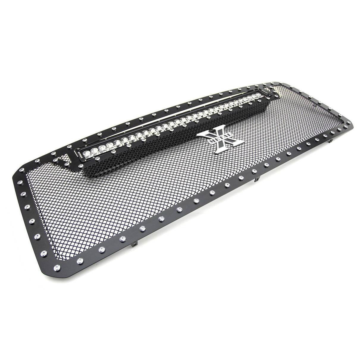 1 Pc Small Mesh Mild Steel Torch Grille Insert - Does not fit XL base model with black utility grille, Includes Universal Wiring Harness