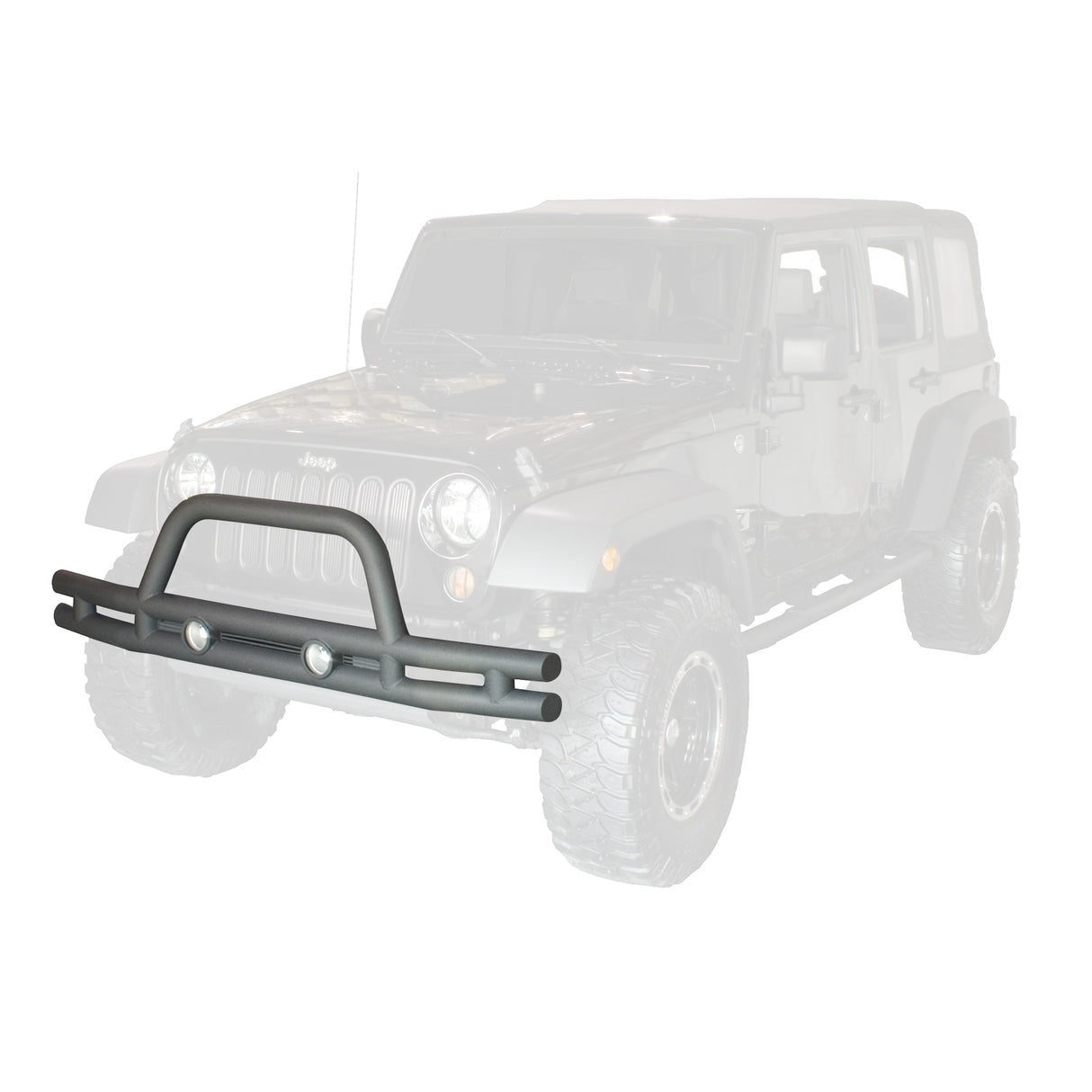 Rugged Ridge - Double Tube Front Bumper, 3 Inch; 07-16 Jeep Wrangler JK - 11561.10