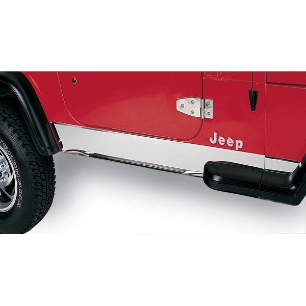 Rugged Ridge - Rocker Panel Cover, Stainless Steel; 87-95 Jeep Wrangler YJ - 11145.01