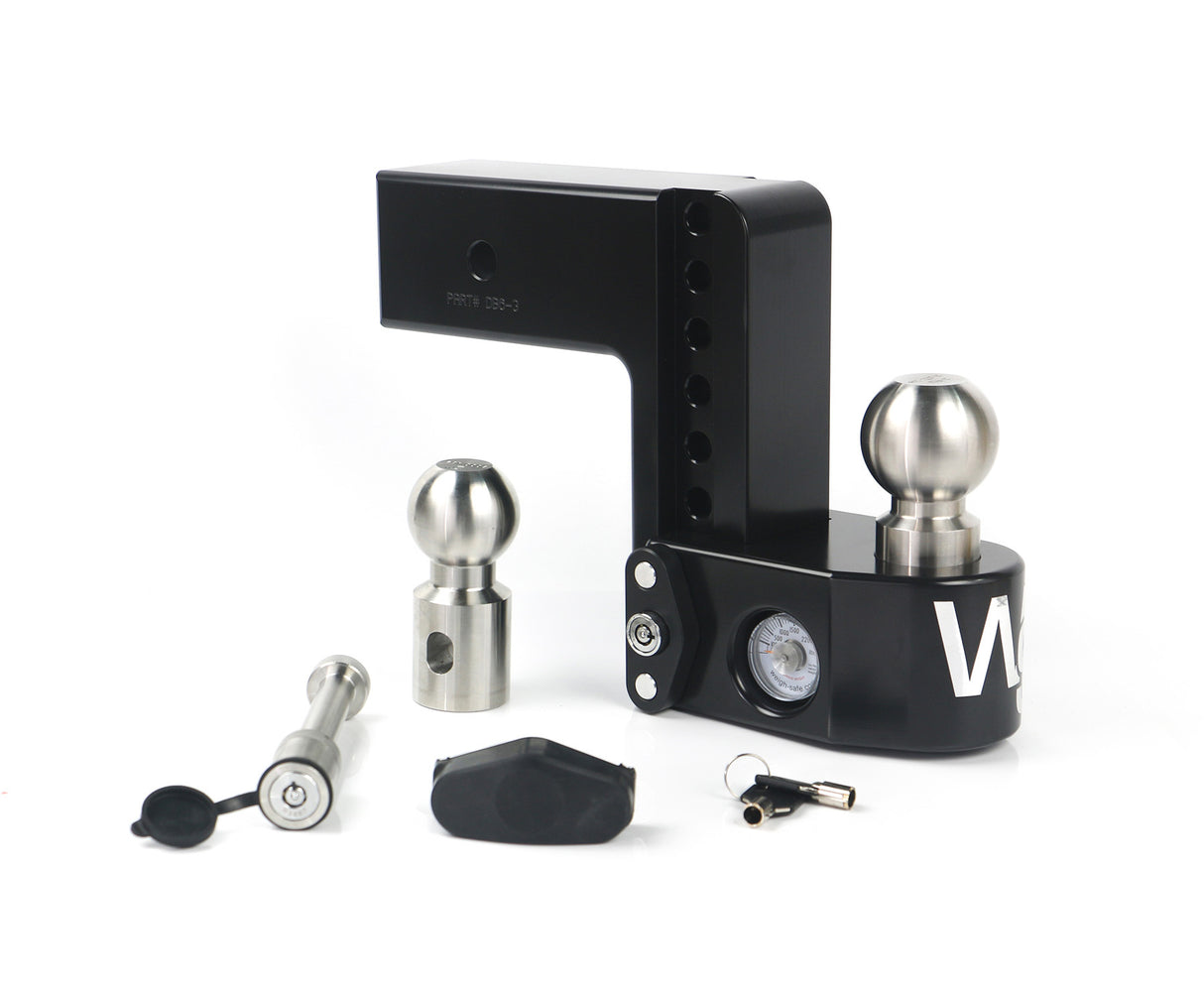 Weigh Safe 6" Drop Hitch with 3" Shank w/ Keyed Alike WS05 - WS6-3-KA-CER-BLA