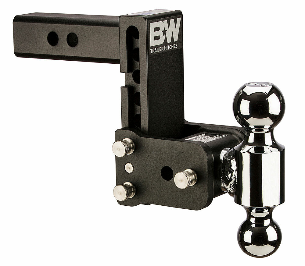 B&W Trailer Hitches - TS10037B B&W Tow And Stow Dual Ball 2" Adj Ball Mount 5" Drop/5-1/2" Rise, Black