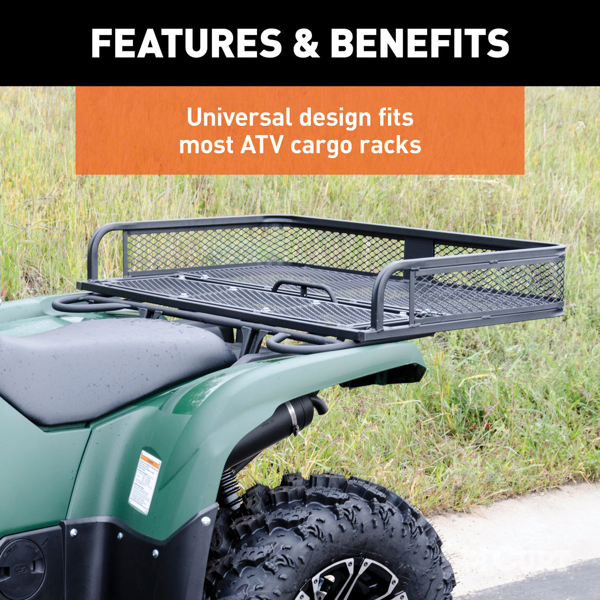 Curt - 41" x 26" Black Steel Universal ATV Cargo Carrier - 18101