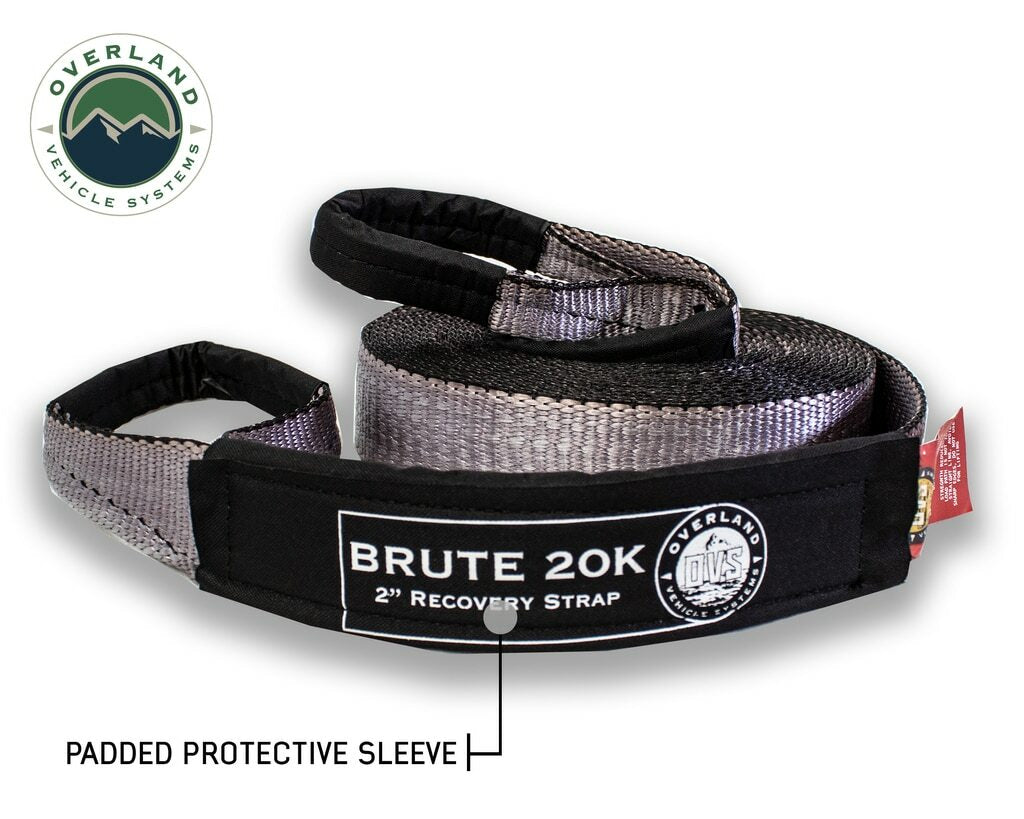 Overland Vehicle Systems - Tow Strap 20000 lbs - 2 x 30' Gray With Black Ends - 19059916