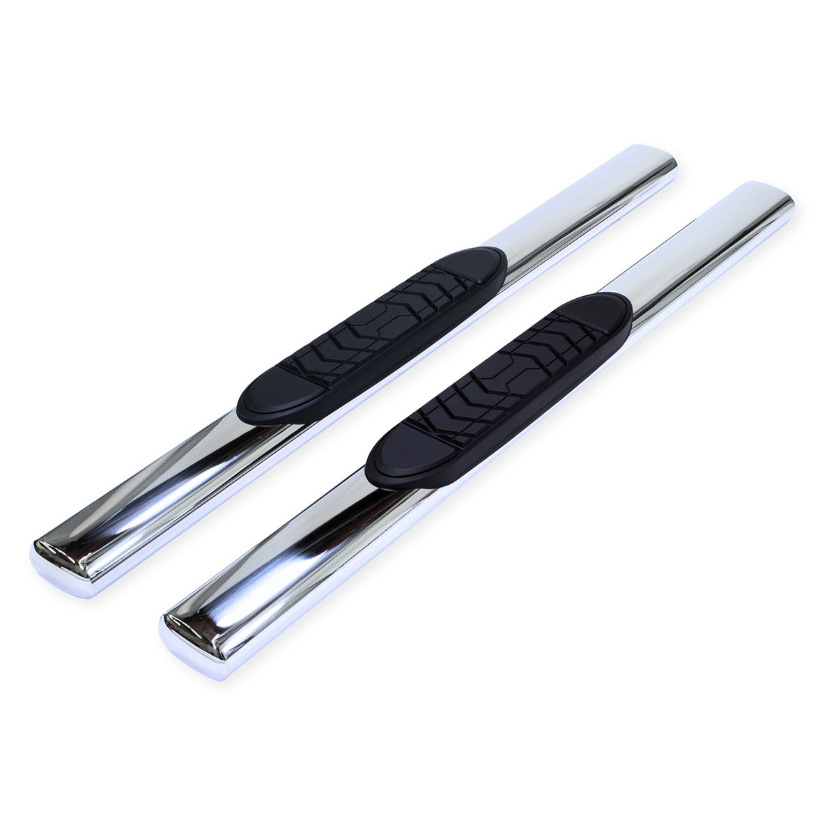 TrailFx - 5" Oval Straight Step Bar For GM Silverado/Sierra Standard- Stainless (A7036S)