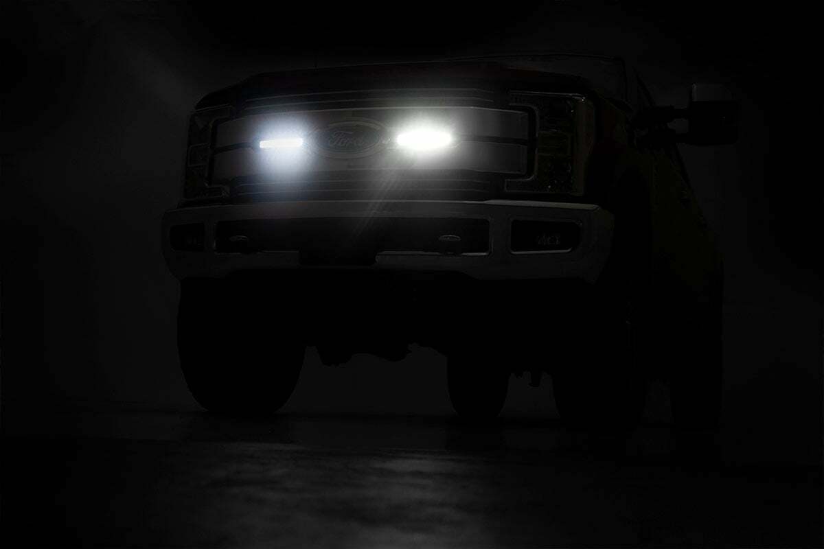 Rough Country - LED Light Kit - Grille Mount - 8" Black Pair - Ford F-250 Super Duty (17-19) - 70697