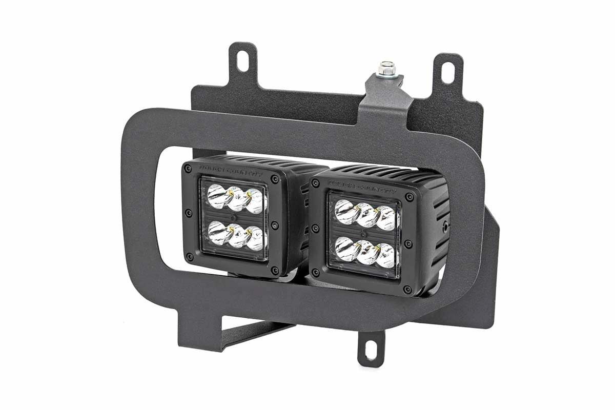 Rough Country - LED Light Kit - Fog Mount - Dual 2" Black Pairs - Flood - Ford F-150 (15-17) - 70833
