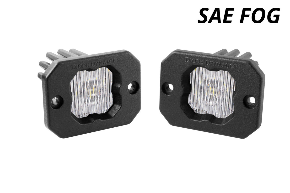 Diode Dynamics - Stage Series C1 LED Pod White SAE Fog Flush ABL (pair) - DD6850P