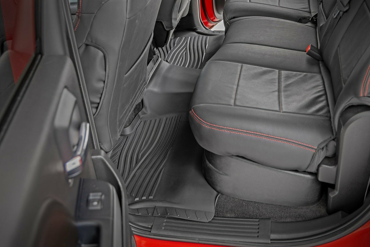 Rough Country - Flex-Fit Floor Mats - FR & RR - FR Bucket - Crew - Chevy/GMC 1500/2500HD/3500HD (14-18) - FF-21413